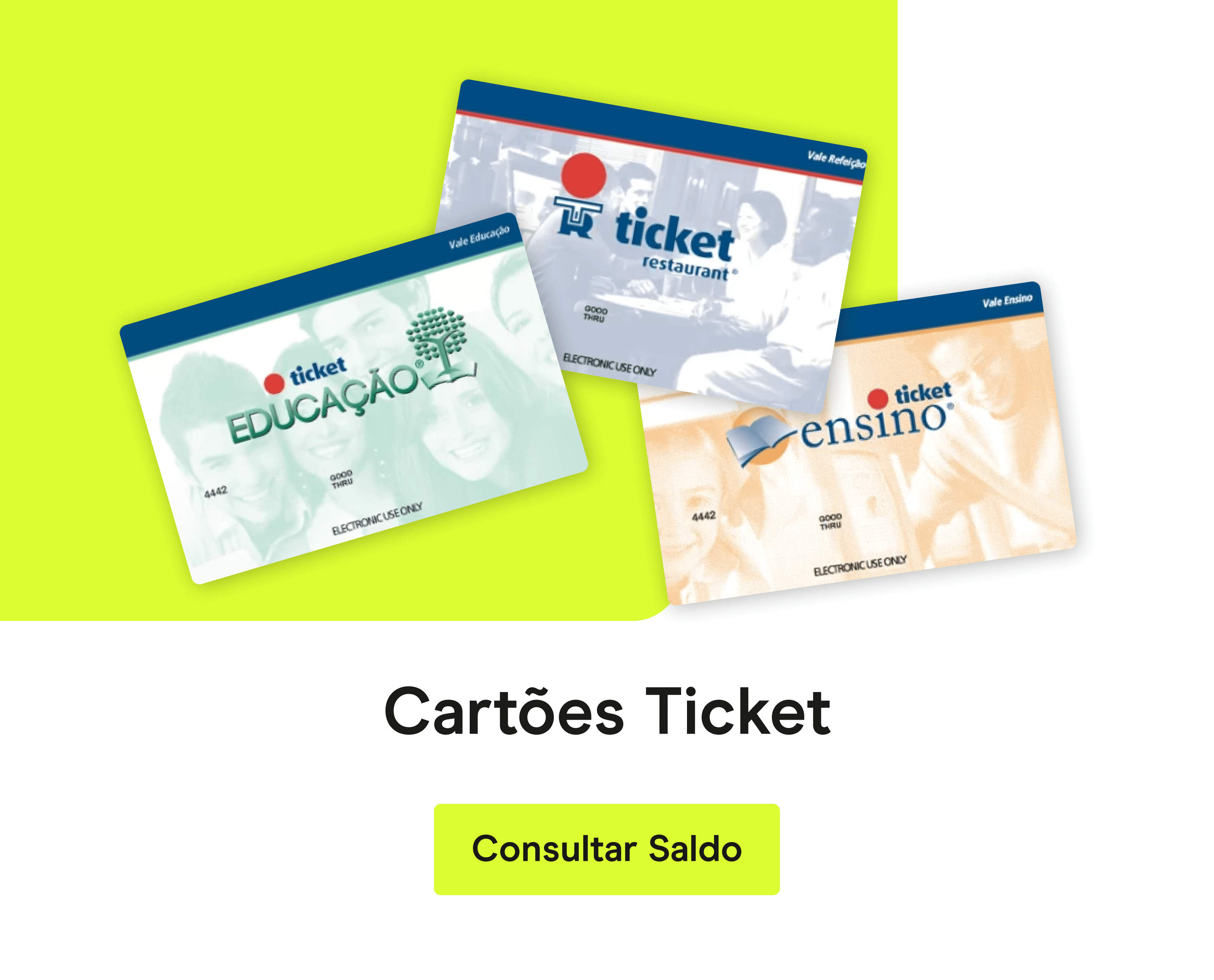 Banner cartões ticket tablet